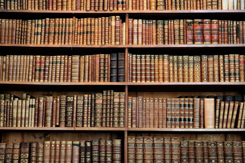 Bookshelf Filled with Old Books