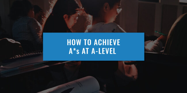 view of students sat in a lecture hall with text over the top of the image