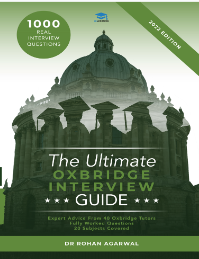 front cover view of the Ultimate Oxbridge interview guide book by UniAdmissions