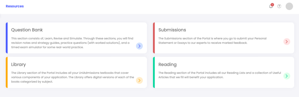 UniAdmissions Portal Resources Page