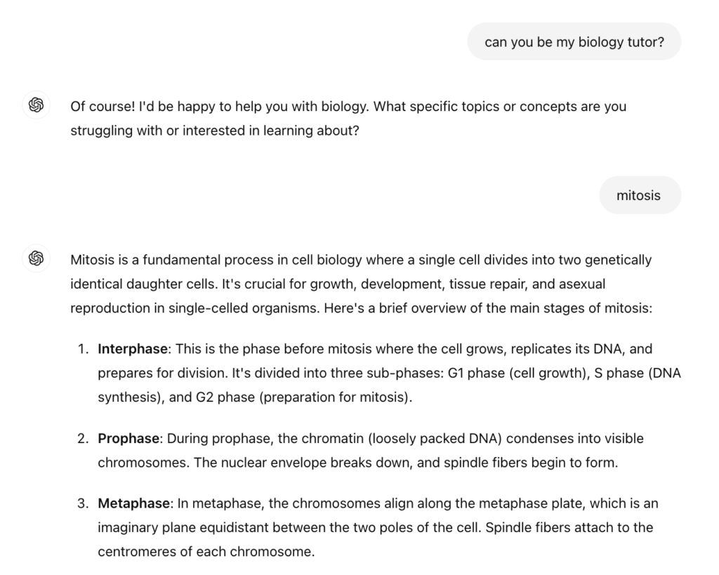 ChatGPT Tuition Example