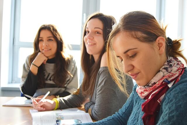 Students at a table